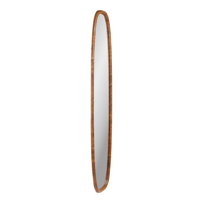 Miroir Luxon effet bois naturel vue de trois quarts sur fond blanc