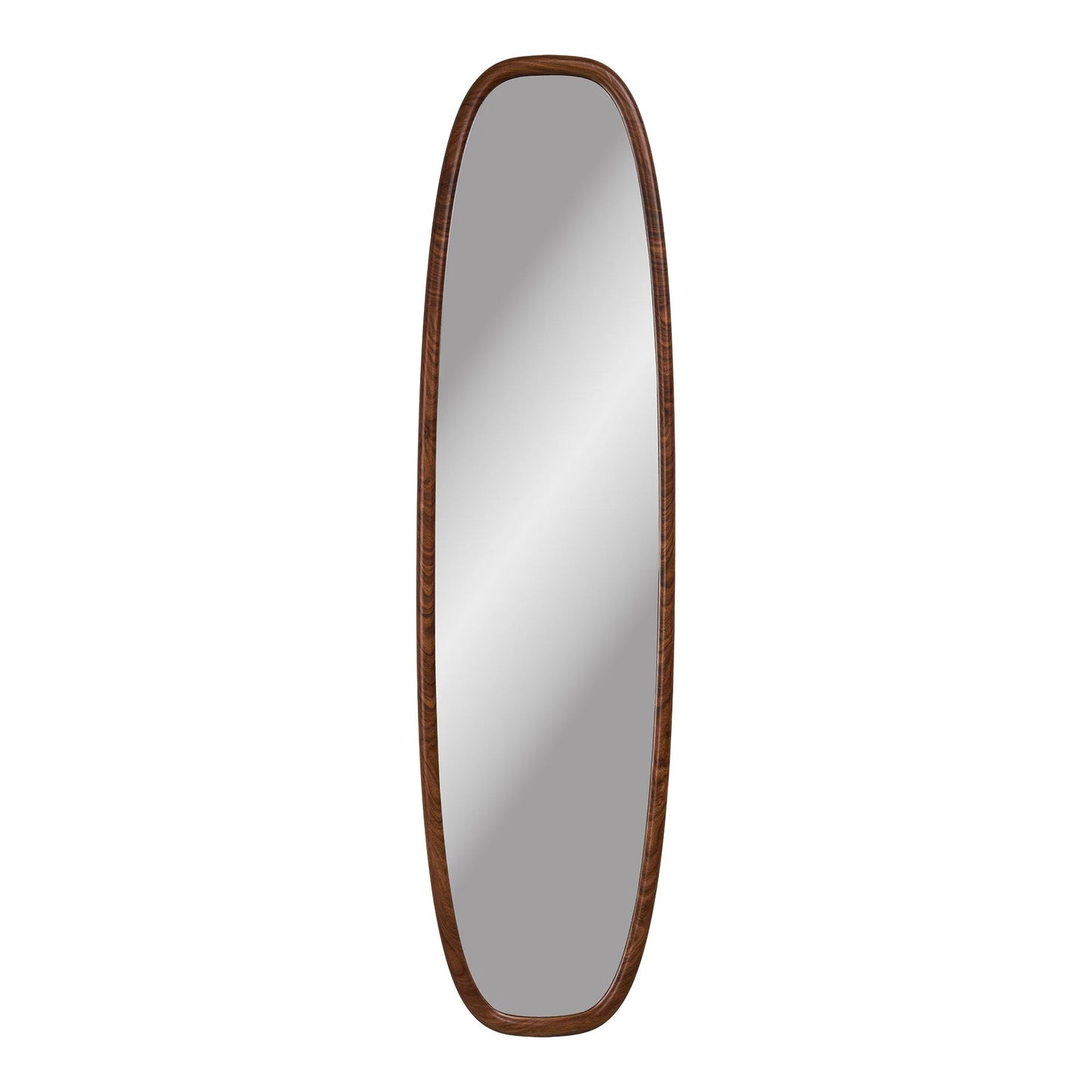 Miroir Luxon 40 × 150 cm avec cadre effet bois naturel sur fond blanc