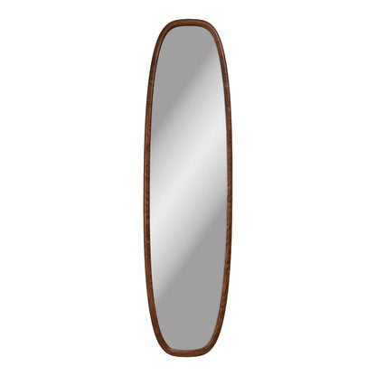 Miroir Luxon 40 × 150 cm avec cadre effet bois naturel sur fond blanc