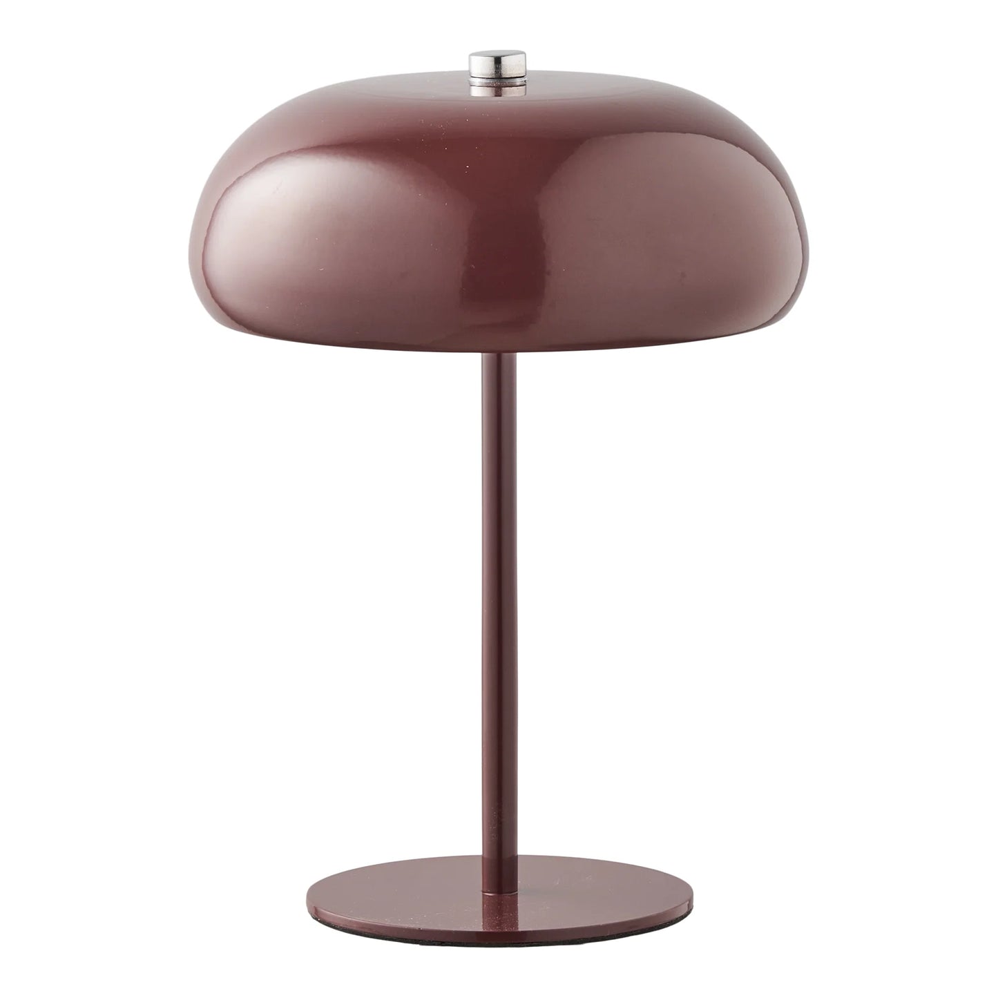 Lampe de table Margate bordeaux vue de face sur fond blanc