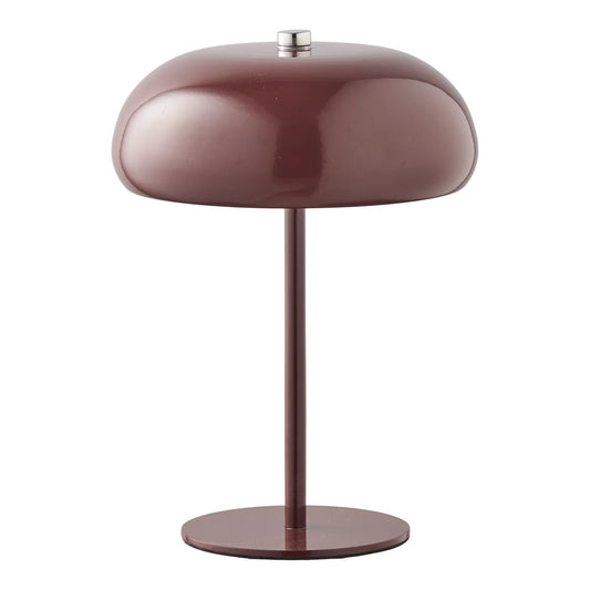 Lampe de table Margate bordeaux vue de face sur fond blanc