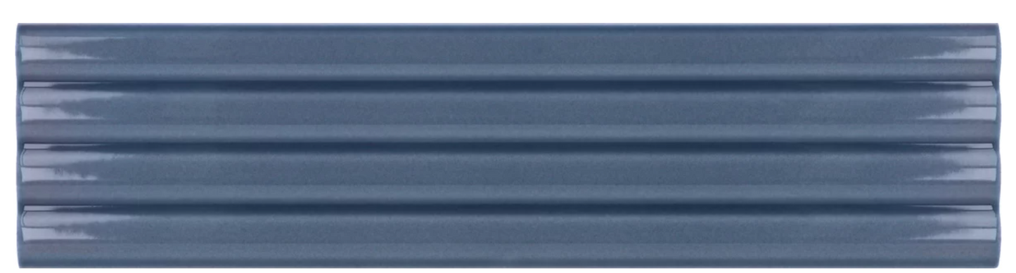 Faïence murale Kit-kat relief Costa Nova 5x20 cm Banyan bleu