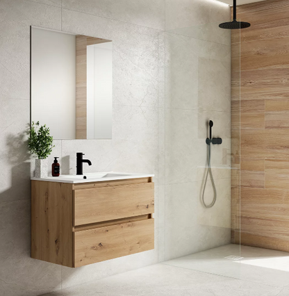 Meuble de salle de bain suspendu BOX 2 tiroirs