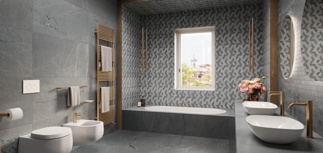 Mosaïque grès cérame aspect pierre Way QAURTZ