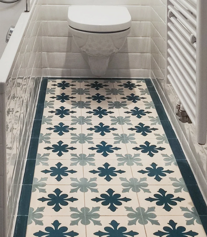 Carreau de ciment floral  Mod139, 20x20 cm