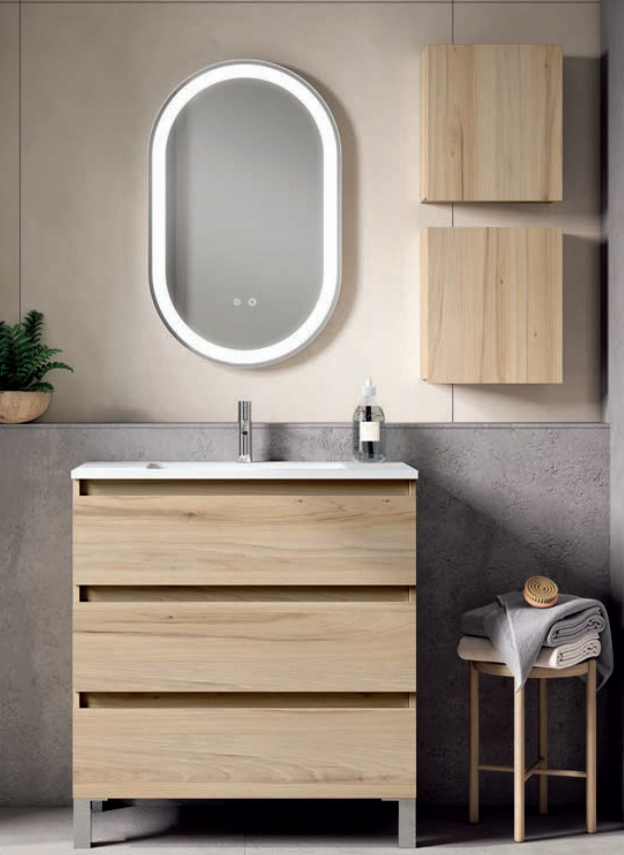 Meuble de salle de bain suspendu BOX 2 tiroirs