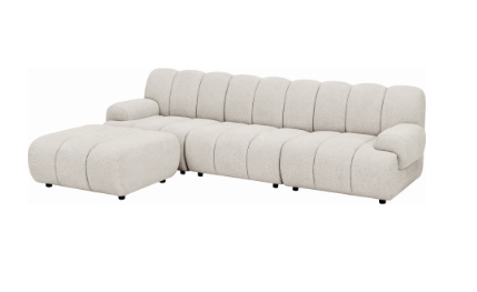 Canapé modulable coloris sable vue complète sur fond blanc