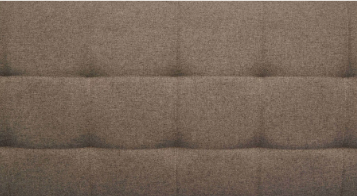 Détail du tissu marron du canapé montrant texture et qualité
