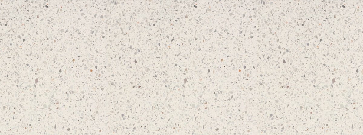 Carrelage Terrazzo Blanc Pur à fond blanc et éclats de marbre