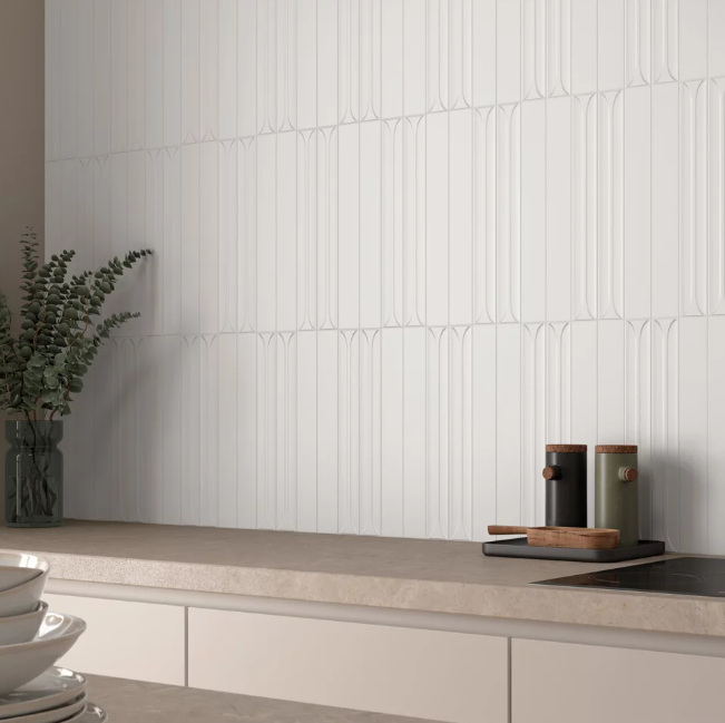 Carrelage mural HOPP relief blanc 