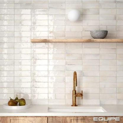 Carrelage effet zellige 5.1 x 16.1 cm Hanoi white 0.50/boîte