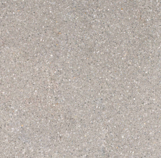 Carrelage microterrazzo Gris Cendré au fond gris clair uniforme, ponctué de fins granulats minéraux, pour revêtement de sol et mur.