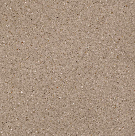 Carrelage Terrazzo Brun Noisette au fond beige-brun chaleureux, ponctué de très fins granulats dans des nuances de brun, de gris et de noir.
