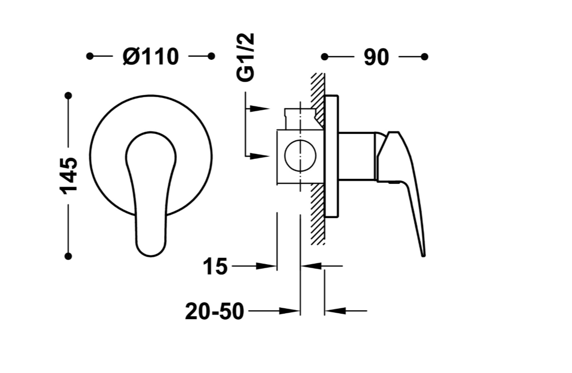 BASE PLUS Mitigeur encastré à 1 voie pour douche-21617701