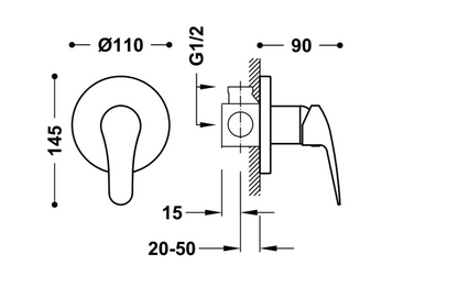 BASE PLUS Mitigeur encastré à 1 voie pour douche-21617701