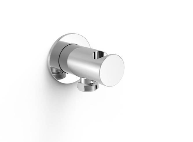 Support fixe avec arrivée d'eau pour douchette à main et flexible-21518201