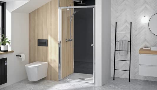 Paroi porte pivotante pour douche en niche ou angle