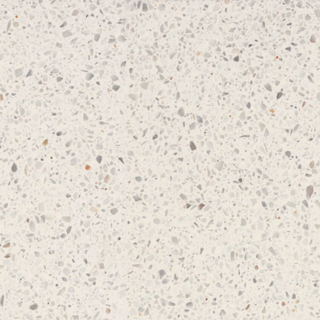 Carrelage Terrazzo Blanc Pur à fond blanc et éclats de marbre