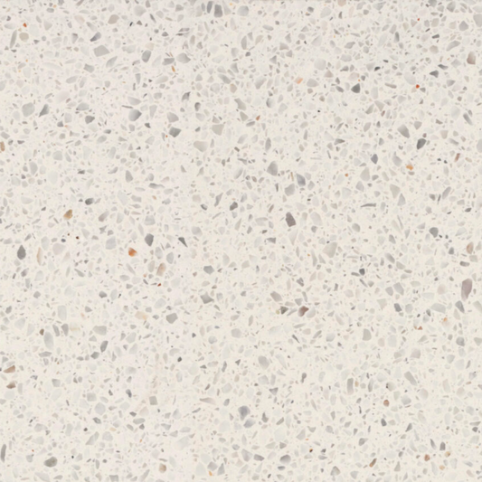 Carrelage Terrazzo Blanc Pur à fond blanc et éclats de marbre