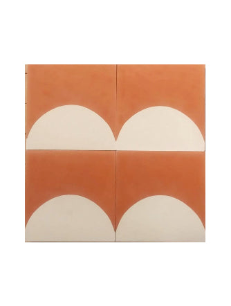 Carreau de ciment Terracotta demi-lune