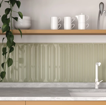 Carrelage mural VITRAL relief vert clair