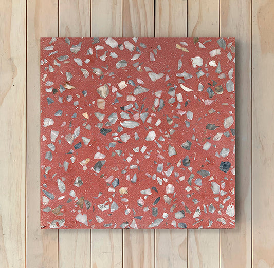 Carreaux de ciment TERRAZZO brique  , 20x20 cm