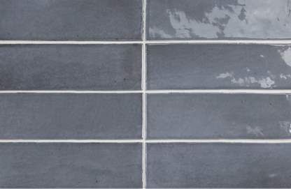Carrelage grès cérame effet zellige Matt et brillant COCO -  bleu nuit brillant