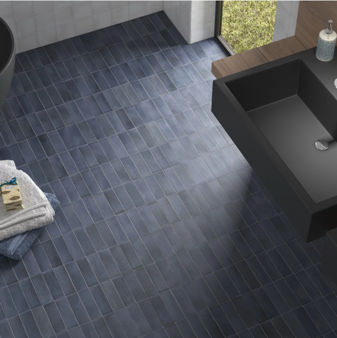 carrelage effet zellige coco   bleu nuit matt