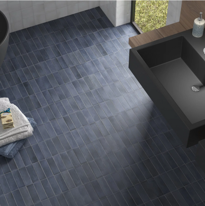 carrelage effet zellige coco   bleu nuit matt