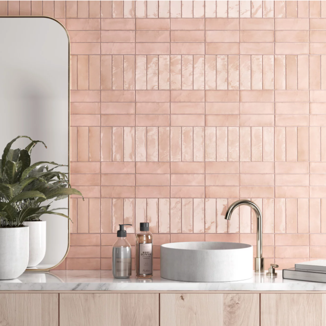zellige-coco  pink matt et brillant 