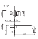 Mitigeur lavabo mural, sans vidage Giulini g