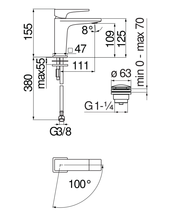 Mitigeur lavabo Nobili SEE124118/2CR