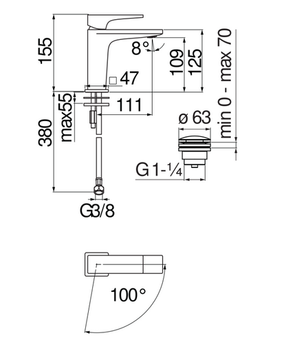 Mitigeur lavabo Nobili SEE124118/2CR