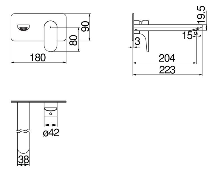 Mélangeur lavabo mural, sans vidage Nobili YO126198/1CR