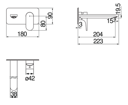 Mélangeur lavabo mural, sans vidage Nobili YO126198/1CR