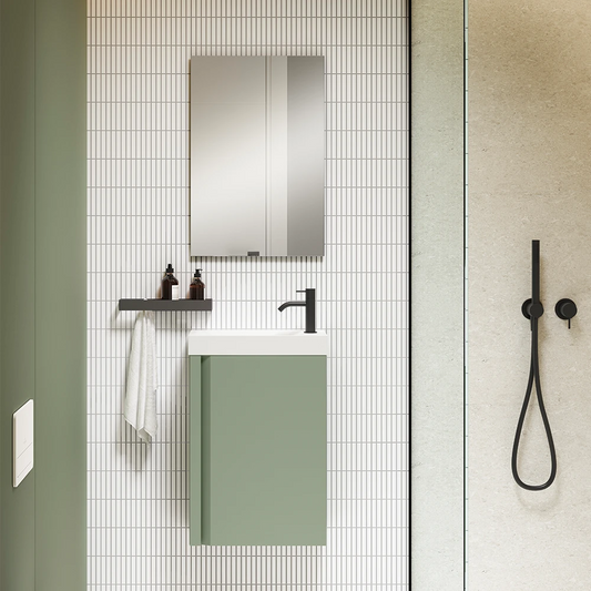 Meuble vasque Nido + miroir
en vert