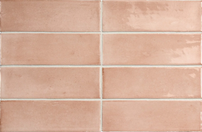 Carrelage grès cérame effet zellige Matt et brillant COCO -pink brillant