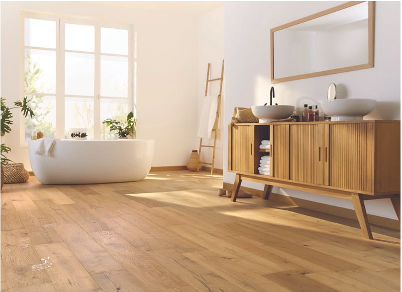 mise en situation Revêtement sol bois, chêne naturel couleur chaude