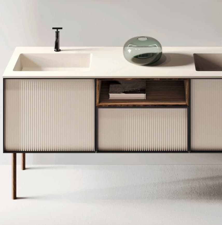 Meuble salle de bain sur pieds QUADRO METALLO