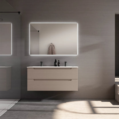 BOX wall-mounted bathroom vanity unit with 2 drawers