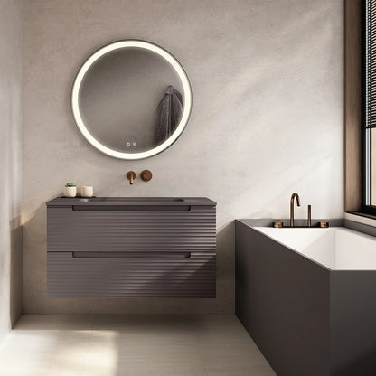 BOX wall-mounted bathroom vanity unit with 2 drawers