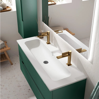 BOX wall-mounted bathroom vanity unit with 2 drawers