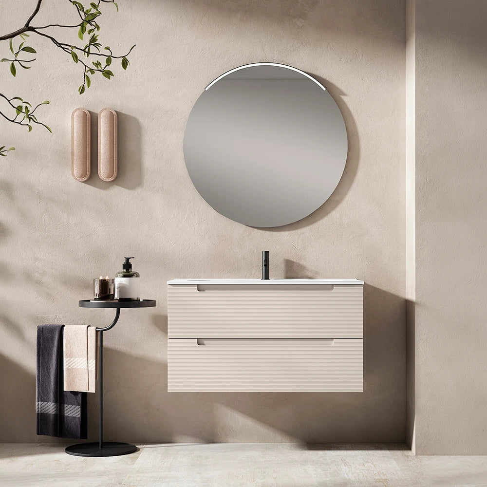 BOX wall-mounted bathroom vanity unit with 2 drawers