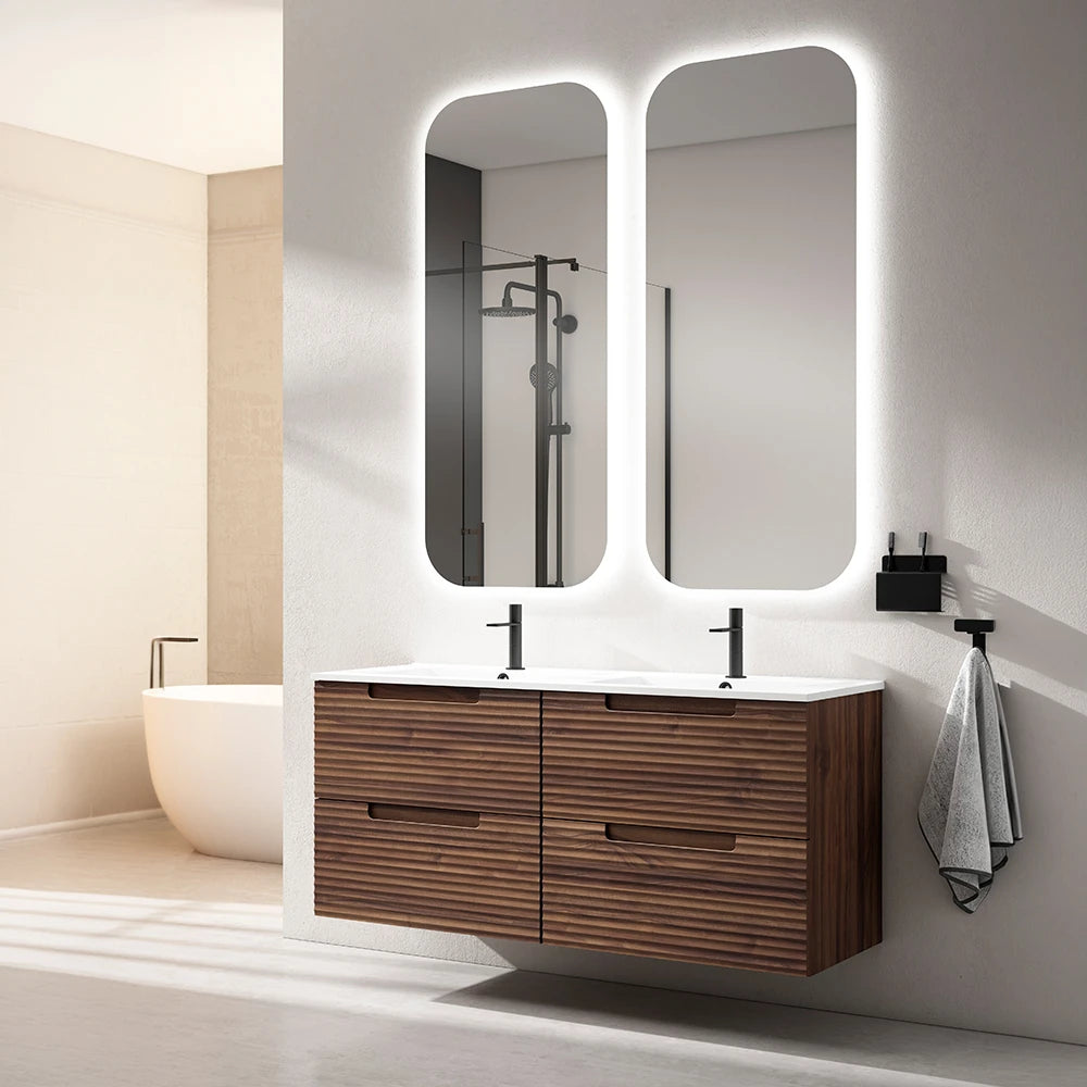 BOX wall-mounted bathroom vanity unit with 2 drawers