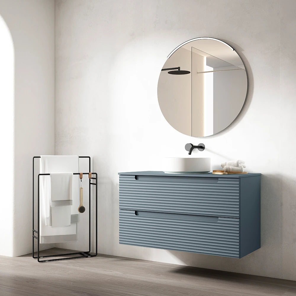 BOX wall-mounted bathroom vanity unit with 2 drawers