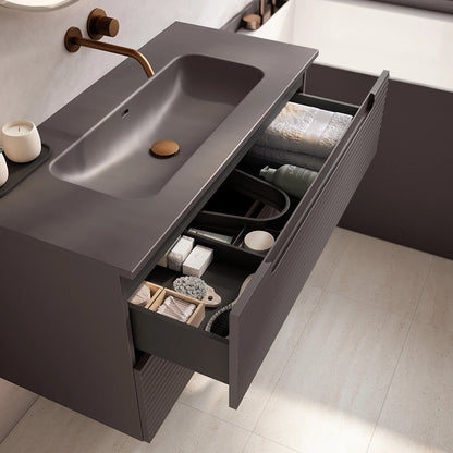 BOX wall-mounted bathroom vanity unit with 2 drawers