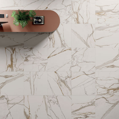Carrelage grès cérame effet marbre ADAGE Calacatta