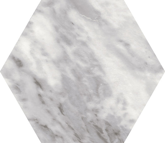 Carrelage hexagonal effet marbre Bardiglio