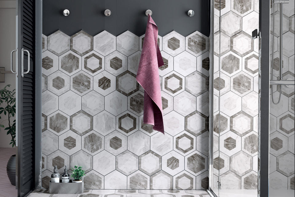 Carrelage hexagonal HEXAGON BARDIGLIO GEO