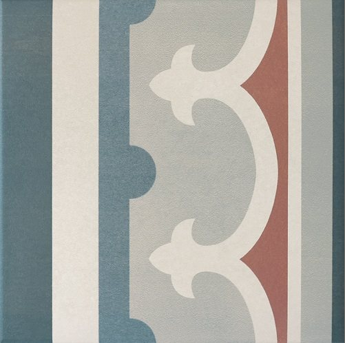 Carrelage imitation ciment rosace 20x20 cm CAPRICE SAINT TROPEZ Bordure - L'Atelier By AC